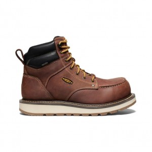 Buty Robocze Keen Cincinnati 6 Waterproof (Carbon-Fiber Toe) Męskie Brązowe | WBHTXYV-62