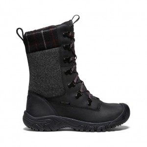 Kozaki Keen Greta Tall Waterproof Damskie Czarne | DJSWNLR-80