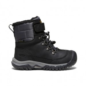 Kozaki Keen Kanibou Waterproof Winter Dziecięce Czarne | LPBUYFG-68