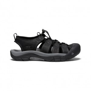 Sandały Trekkingowe Keen Newport Leather Męskie Czarne | FCZUEYN-03
